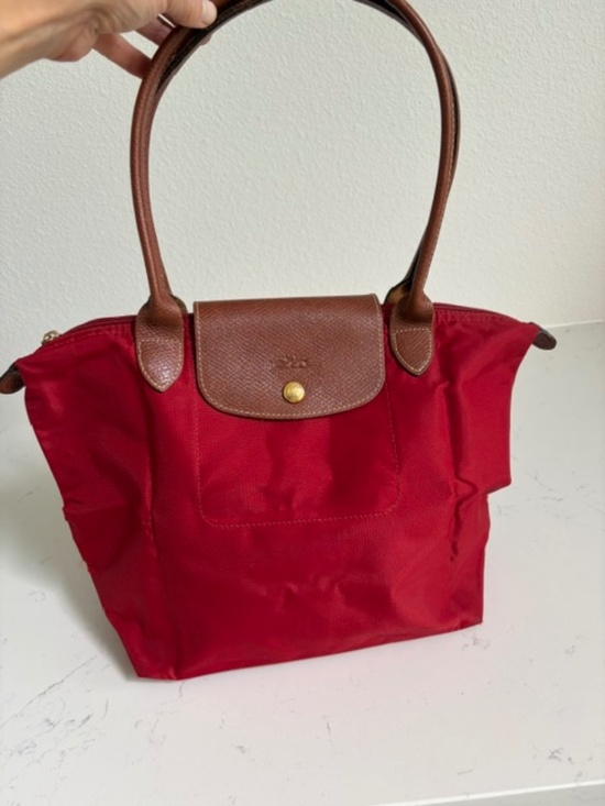 Longchamp Handbags - Longchamp Le Pliage Small Red Long Handle Shoulder Tote Discontinued